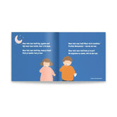 Kinderboekblad van Naar Bed Naar Bed! met kleurrijke illustraties en tekst
